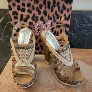 Naughty Monkey embellished high heel platform sandals